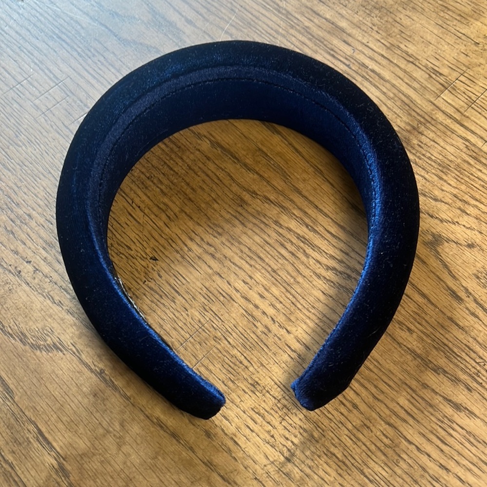 Blue velvet padded headband